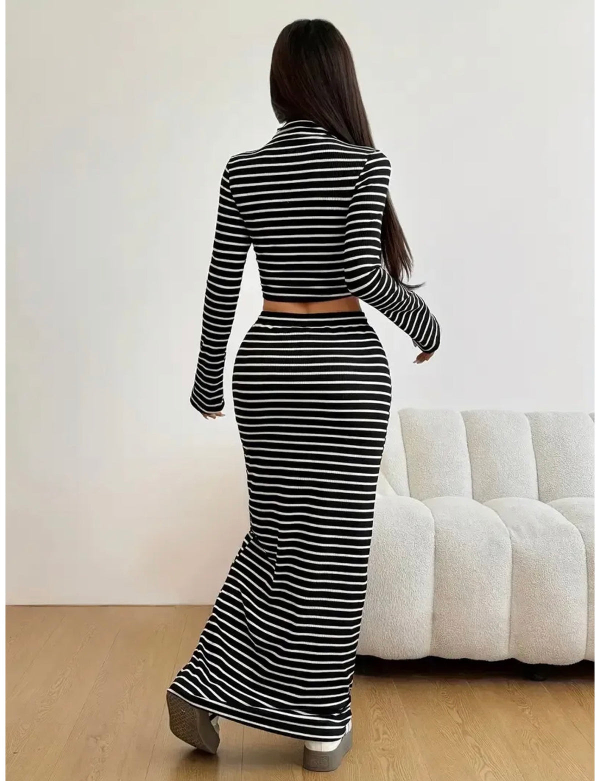 Matching two pieces skirt set.