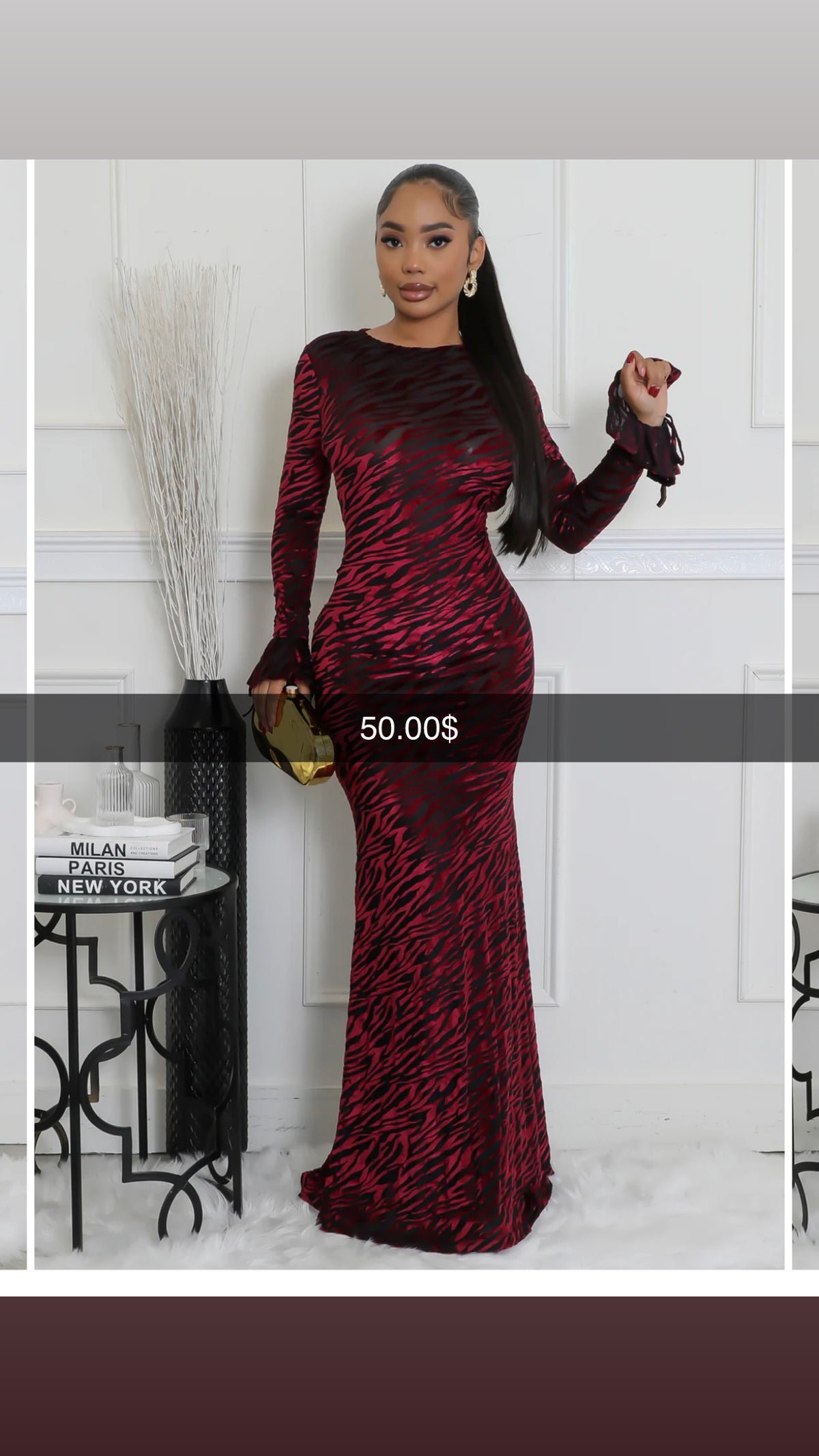 Open back long dress
