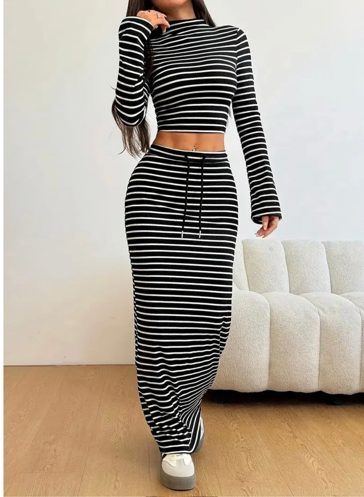 Matching two pieces skirt set.