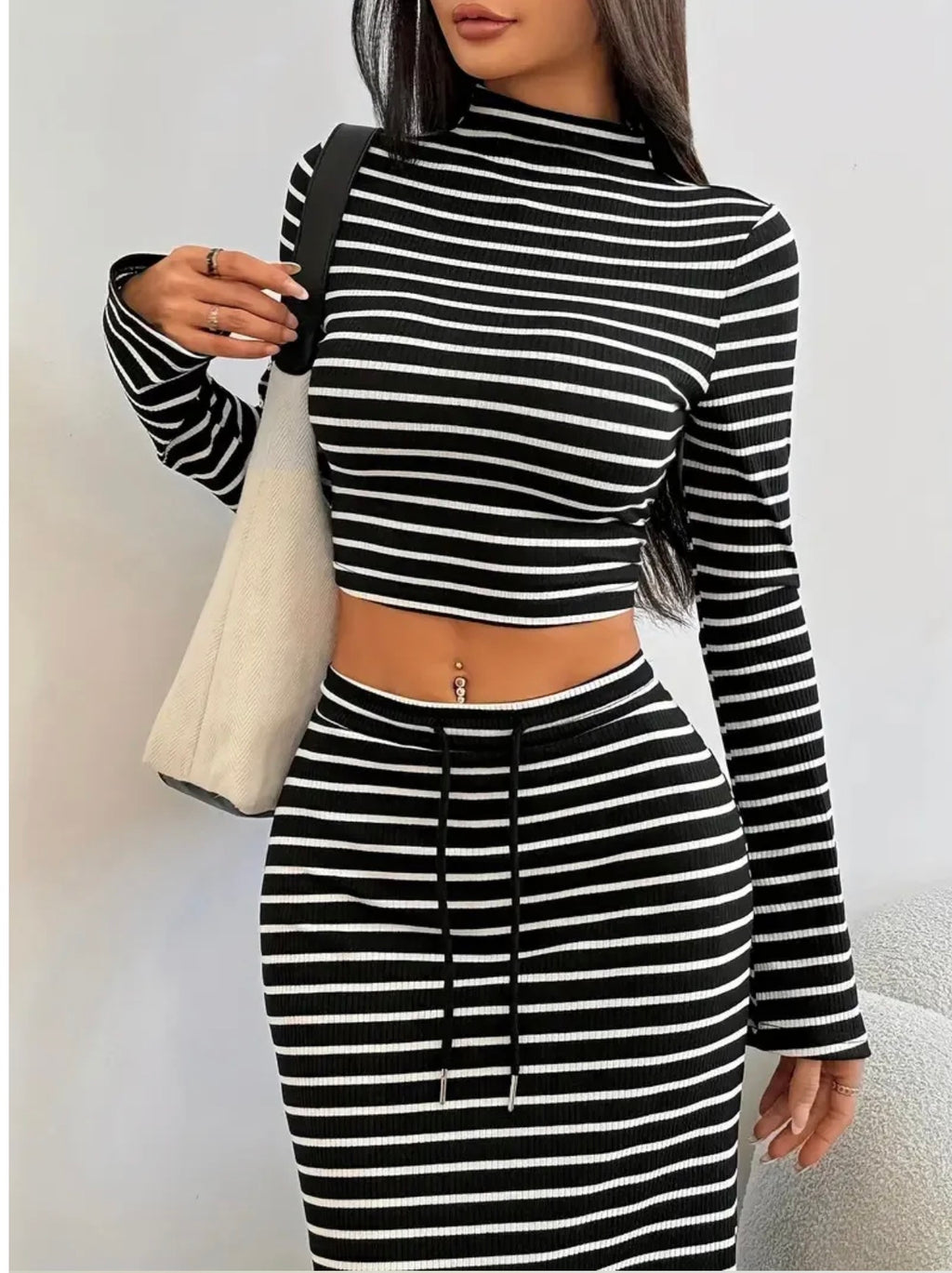 Matching two pieces skirt set.