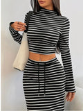 Matching two pieces skirt set.