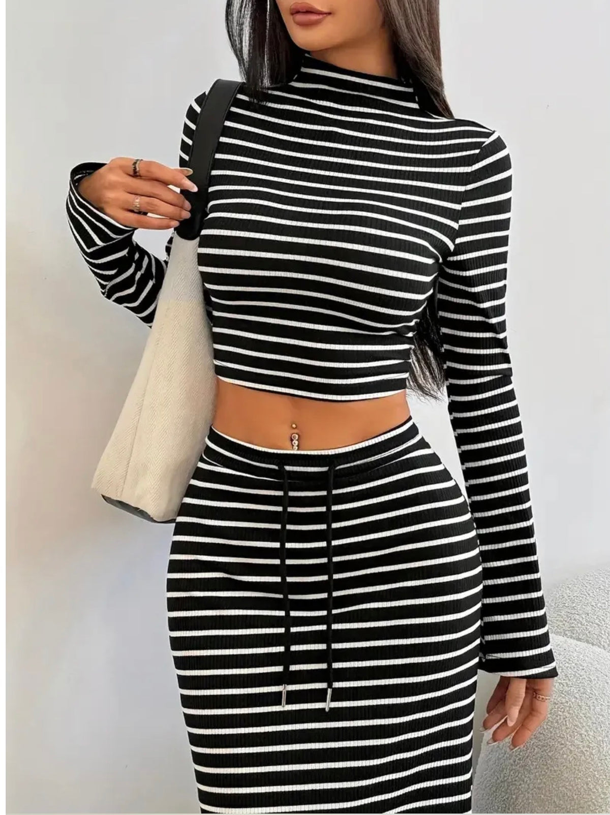 Matching two pieces skirt set.